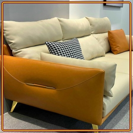 Home Vip - Màu Cam Đất + Trắng Kem : Ghế Sofa Băng + Phụ Kiện Gối Trang Trí